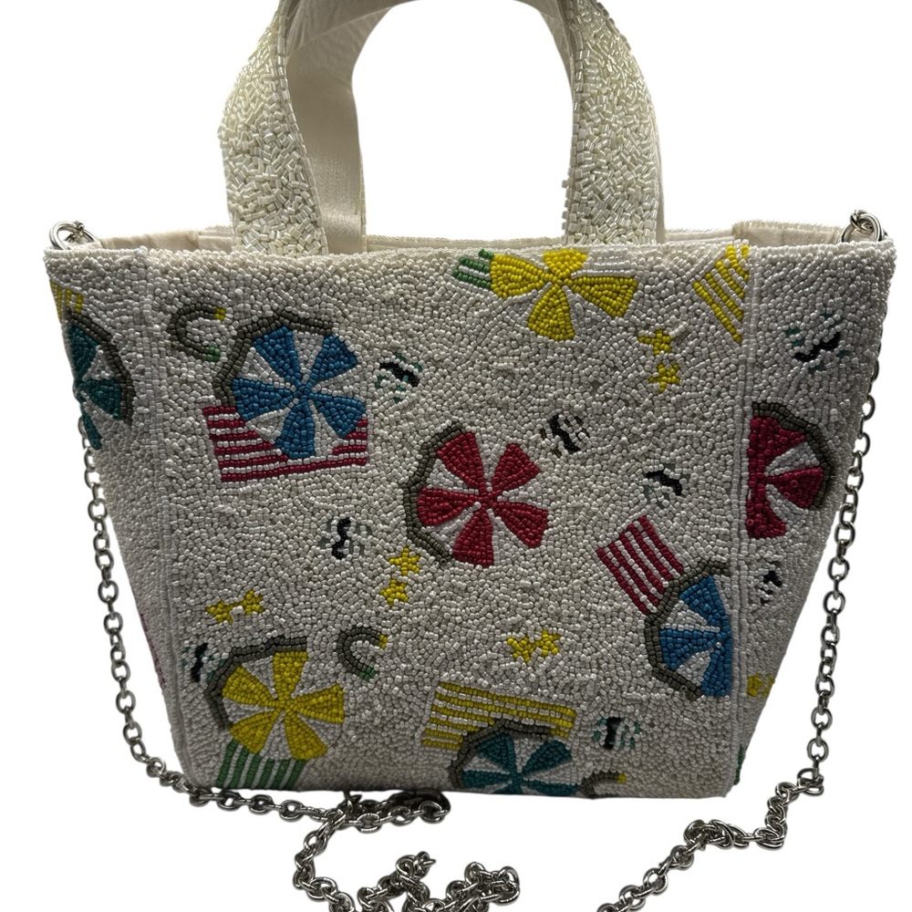 Elegant Beaded Handbag with Chain Strap